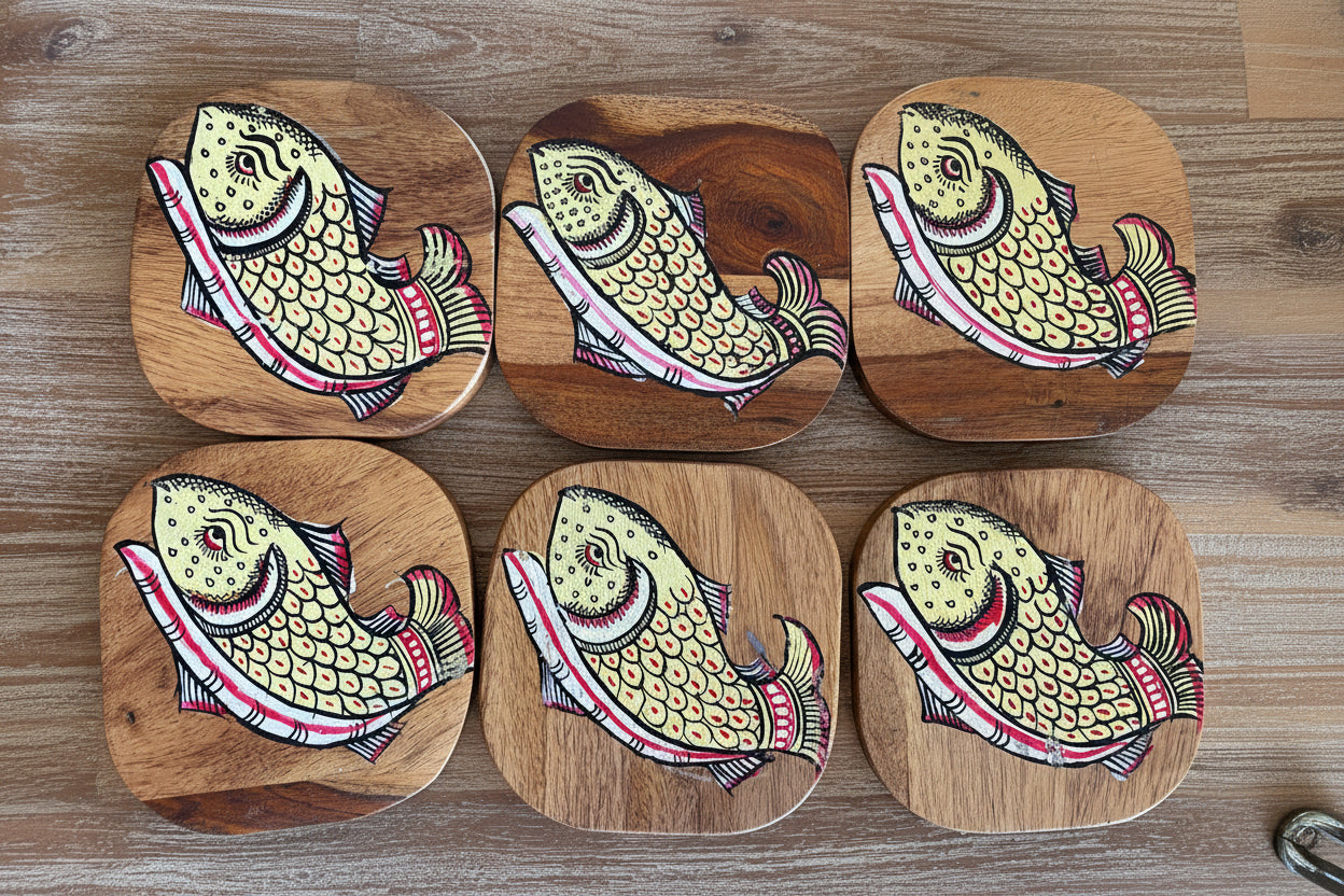 Prosperity Fish Coaster Set (Set of 6)
