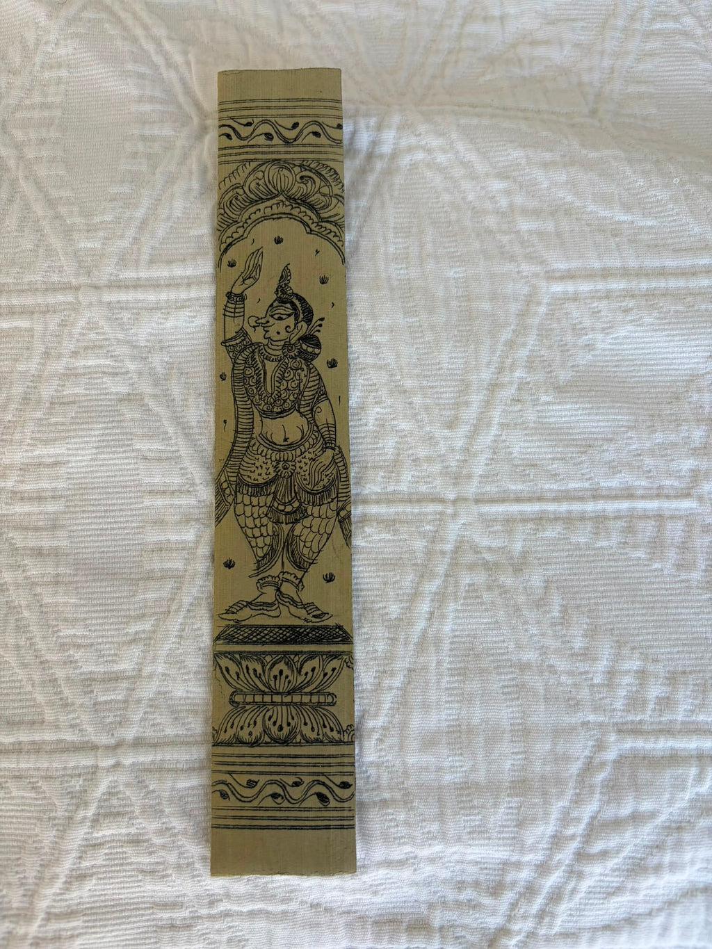Dancing Lady Bookmark – Grace in Motion – Hand-Drawn Pattachitra on Palm Leaf