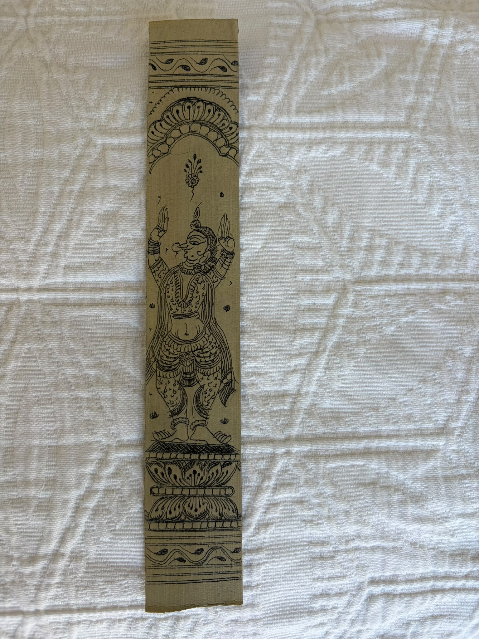 Classical Dancer Bookmark – Celebrating India's Timeless Performing Arts – Hand-Drawn Pattachitra on Palm Leaf