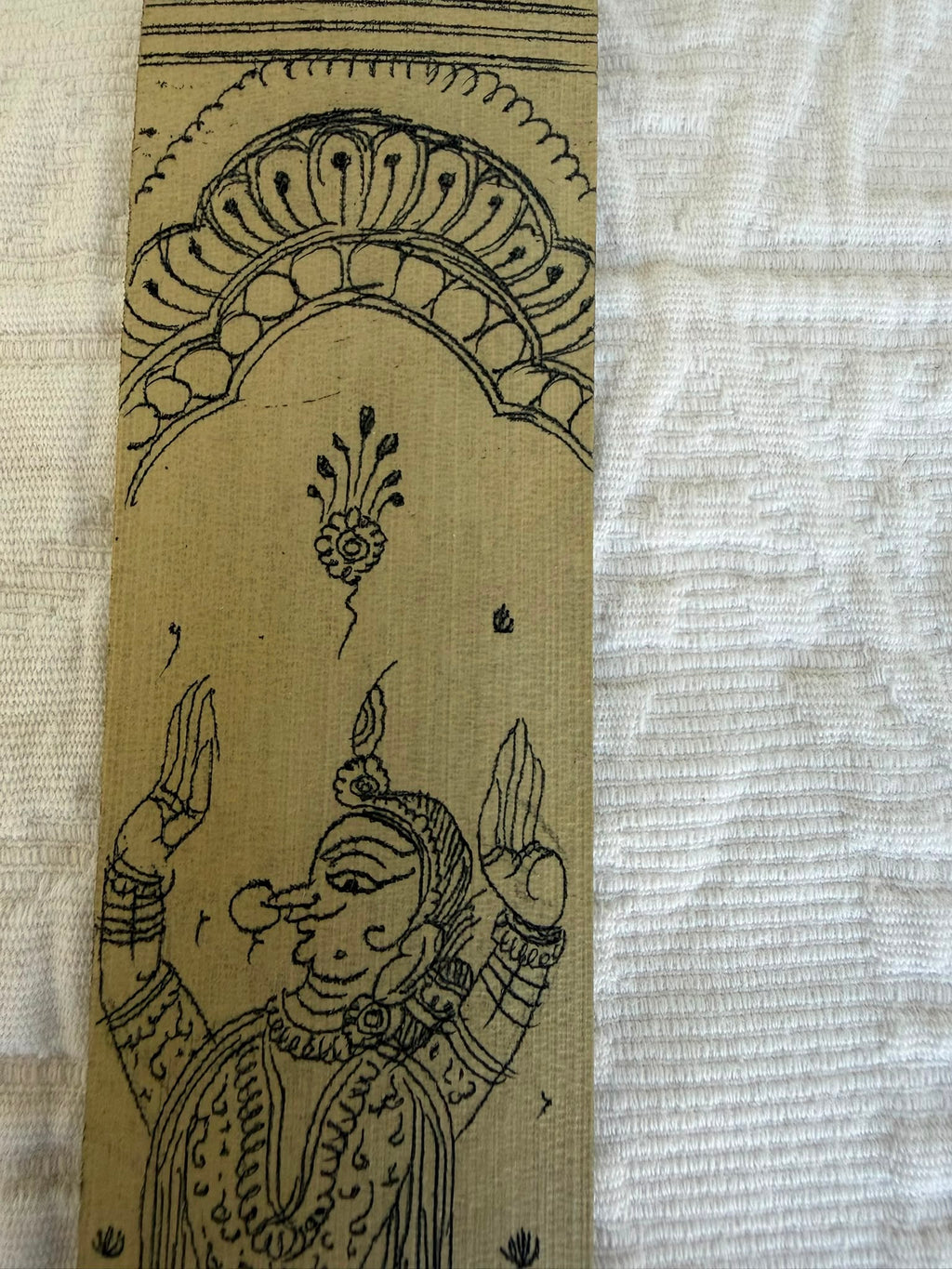 Classical Dancer Bookmark – Celebrating India's Timeless Performing Arts – Hand-Drawn Pattachitra on Palm Leaf