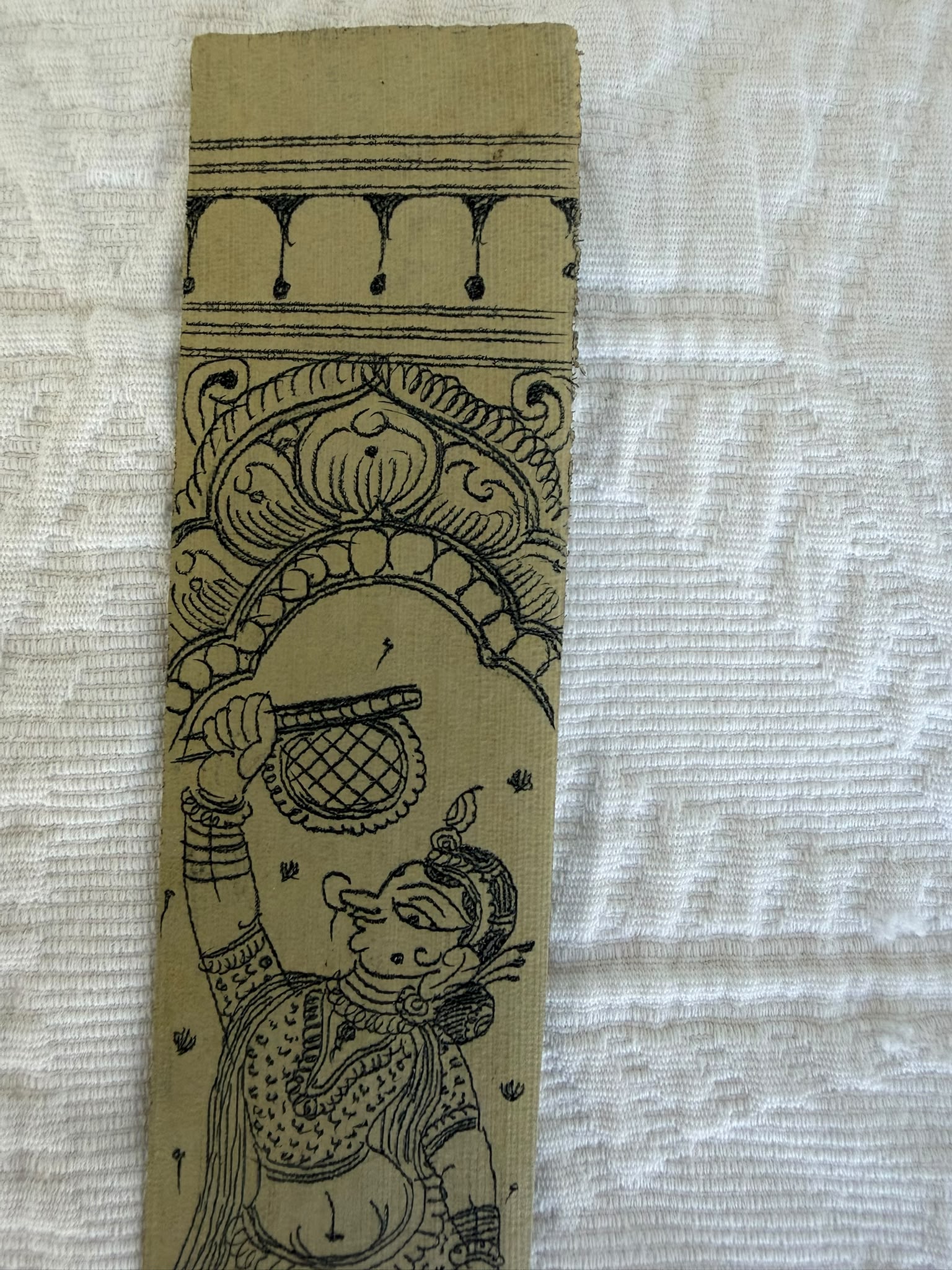 Classical Dancer Bookmark – Rhythm & Tradition – Hand-Drawn Pattachitra on Palm Leaf