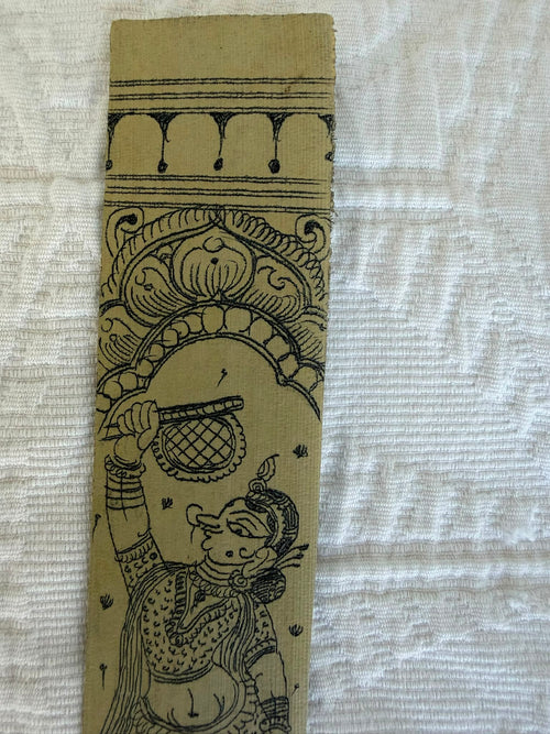 Classical Dancer Bookmark – Rhythm & Tradition – Hand-Drawn Pattachitra on Palm Leaf