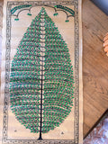 Tree of Life – Hand-Painted Pattachitra Painting on Tussar Silk (20 × 10 in)