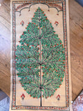 Tree of Life – Blossoms of Renewal – Hand-Painted Pattachitra Painting on Tussar Silk (20 × 10 in)